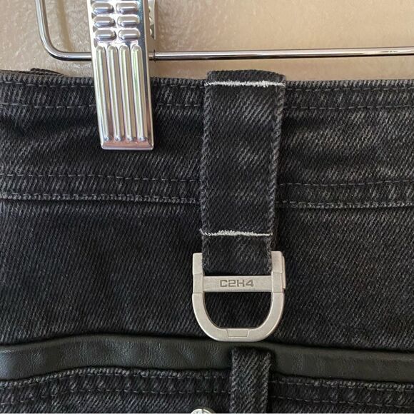 Mastermind Japan x C2H4 jeans double waist skull print chain black NWT S $550 - Picture 13 of 16